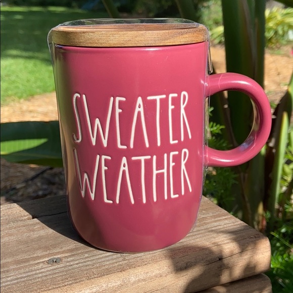 Rae Dunn Other - New 2020 Burgundy SWEATER WEATHER Mug & Coaster